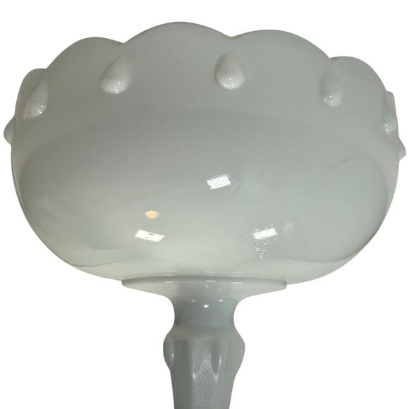 Vintage Indiana Milk Glass Teardrop Compote Pedestal Candy Dish 7.5" - Picture 6 of 6